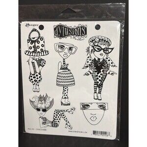 Dylusions Stamp set Ranger Mini ME odd weird quirky kitsch stamps red rubber